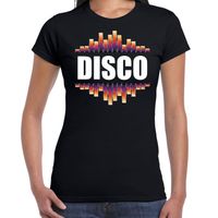 Disco fun tekst t-shirt zwart dames - thumbnail