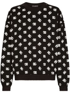 Dolce & Gabbana logo-print cotton-blend sweatshirt - Noir