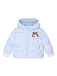 Dolce & Gabbana Kids doudoune à patch logo - Bleu