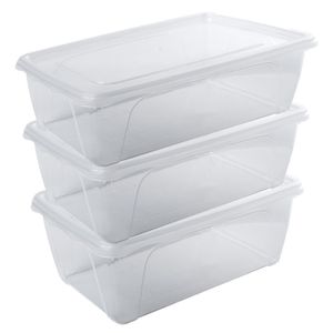 10x Voorraad/vershoudbakjes hoog/diep 1 liter transparant 18 x 12 x 7 cm