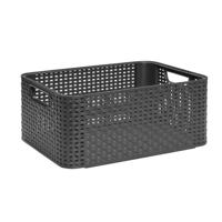Leen Bakker - Curver Style Opbergmand 18L - Antraciet - 38,6x28,7x17 Cm - Kunststof - Grijs - 29x38.5x17 Cm