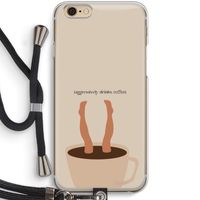 Aggressively drinks coffee: iPhone 6 / 6S Transparant Hoesje met koord