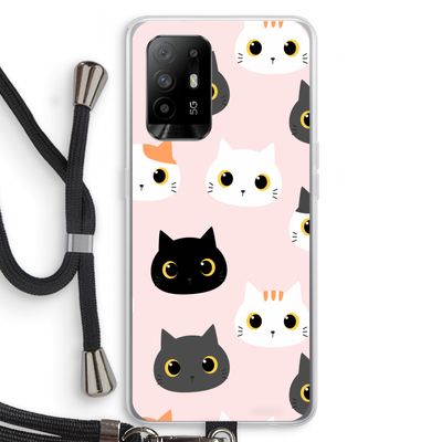 Katten: Oppo A95 5G Transparant Hoesje met koord