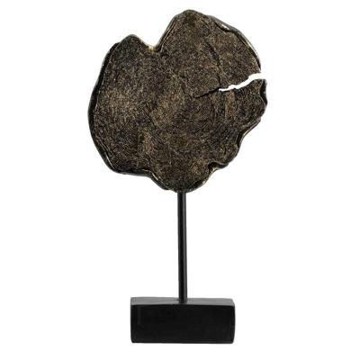 Leen Bakker - Ornament Boomstam - - 31x17x6,5 Cm - Polyresin - Zwart