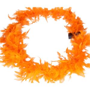 Carnaval verkleed veren boa slinger - oranje - 180 cm - 50 gram - Dames