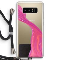 Paarse stroom: Samsung Galaxy Note 8 Transparant Hoesje met koord