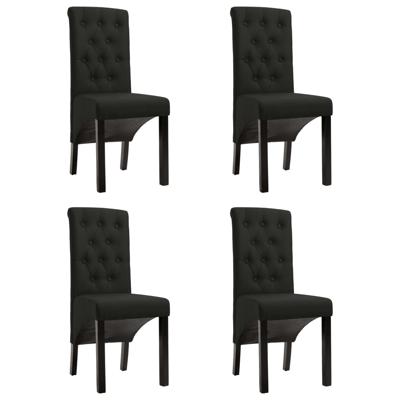 Eetkamerstoelen 4 st stof zwart