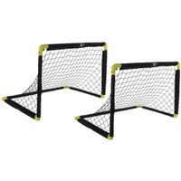 Set van 2x stuks voetbalgoals/voetbaldoelen uitklapbaar 90 x 59 cm