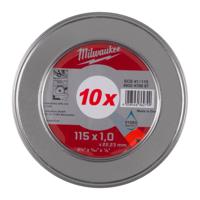 Milwaukee Cut.W Pro+ SCS 41 115 x 1.0 mm MetalBox - 10 pcs Doorslijpschijf metaal PRO+ SCS41 115 x 1 mm dun 10 stuks in metal box - 4932478997