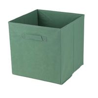 Opbergmand/kastmand Square Box - karton/kunststof - 29 liter - groen - 31 x 31 x 31 cm - thumbnail