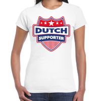 Nederland / Dutch schild supporter t-shirt wit voor dames