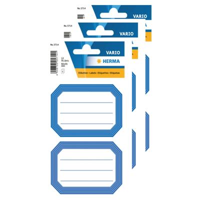 Herma Schoolboeken etiketten - stickers - 36x - blauw/wit - 8.2 x 5.5 cm
