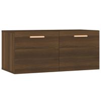 The Living Store Zwevende Wandkast - 80x35x36.5cm - Bruineiken