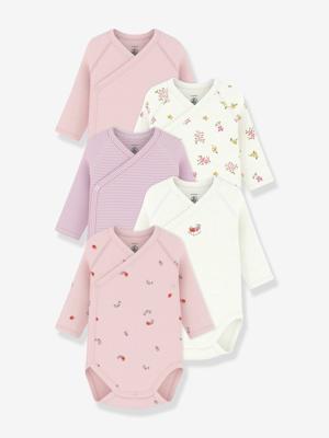 Set van 5 gekruiste body's baby PETIT BATEAU wit