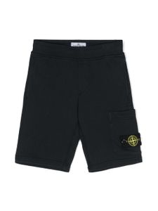 Stone Island Junior short cargo en coton à logo Compass - Bleu