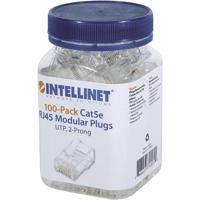 Intellinet Intellinet verpakking van 100 stuks Cat5e modulaire RJ45-stekker UTP 2-voudige klem voor gevlochten draad 100 stekkers per pot 790055 Krimpcontact Intellinet Intellinet verpakking van 100 stuks Cat5e modulaire RJ45-stekker UTP 2-voudige klem voor gevlochten draad 100 stekkers per pot 790055 Krimpcontact