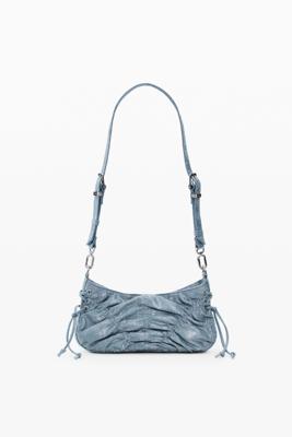Kleine gerimpelde denim tas - BLUE - U