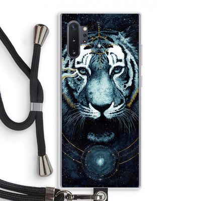 Darkness Tiger: Samsung Galaxy Note 10 Plus Transparant Hoesje met koord
