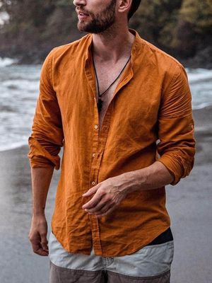Solid Casual Shirt Collar Shirt