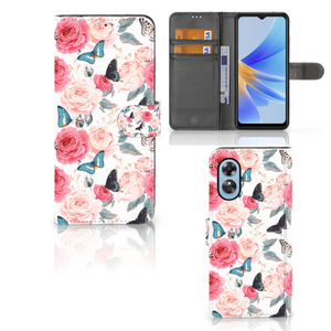 OPPO A17 Hoesje Butterfly Roses