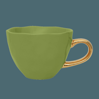 Good Morning kop Cappuccino / Thee Ø11 cm - Ever Green Sprig (set van 4)
