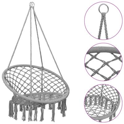 VidaXL Hangstoel 80 cm grijs