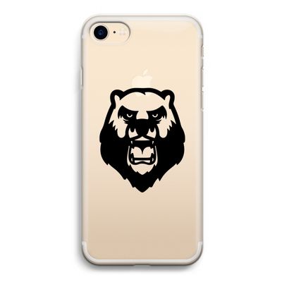 Angry Bear (black): iPhone 7 Transparant Hoesje