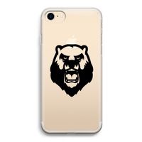 Angry Bear (black): iPhone 7 Transparant Hoesje