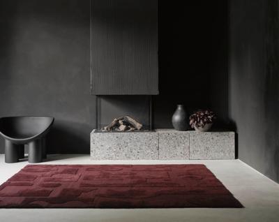 Brink en Campman - Mural Burgundy 121100 - 140x200 cm Vloerkleed