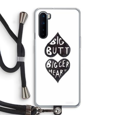 Big butt bigger heart: OnePlus Nord Transparant Hoesje met koord