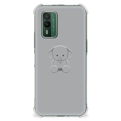 Nokia XR21 Stevig | Bumper Hoesje | Grijs Baby Olifant Nokia XR21 Stevig | Bumper Hoesje | Grijs Baby Olifant