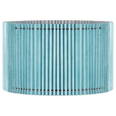 Papieren Gevouwen Lampenkap - Cilindrisch - Blauw - ø40 x 20 cm - E27 fitting - Voor Staande Lamp - Ontworpen voor woonkamer en eetkamer