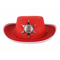 Kinder cowboy hoed rood   -