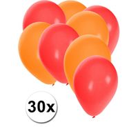 30x ballonnen - 27 cm - rood / oranje versiering - thumbnail