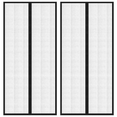 VidaXL Insectendeurgordijnen 2 st magnetisch 220x110 cm zwart