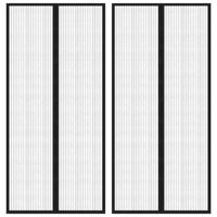 VidaXL Insectendeurgordijnen 2 st magnetisch 220x110 cm zwart