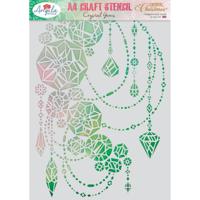 Angela Poole • craft stencil crystal gems a4