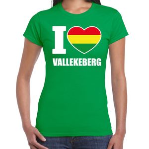 Carnaval I love Vallekeberg t-shirt groen voor dames