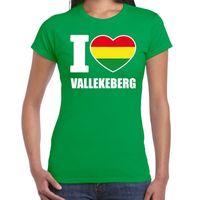 Carnaval I love Vallekeberg t-shirt groen voor dames - thumbnail