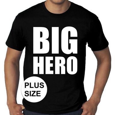 Big Hero grote maten t-shirt zwart heren Big Hero grote maten t-shirt zwart heren