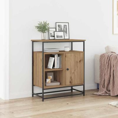 Dressoir artisanaal eikenkleurig 69 x 35 x 80 cm Bewerkt hout