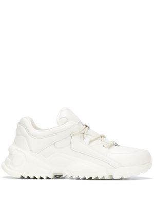 Ferragamo baskets à empiècements contrastants - Blanc