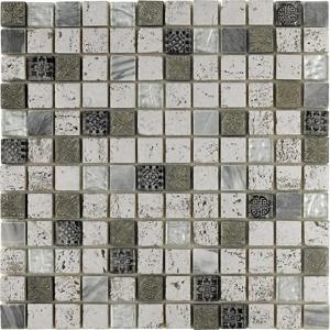 Mozaïek tegels Imperium zilver 30x30 - Vierkant Wandtegels Glas