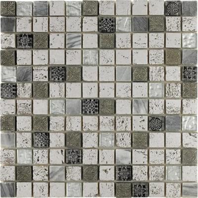 Mozaïek tegels Imperium zilver 30x30 - Vierkant Wandtegels Glas