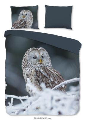 Good Morning Dekbedovertrek "uil" - Grijs - (140x200/220 cm) - Katoen Good Morning Dekbedovertrek "uil" - Grijs - (140x200/220 cm) - Katoen