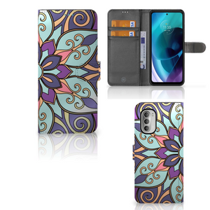 Motorola Moto G51 5G Hoesje Purple Flower