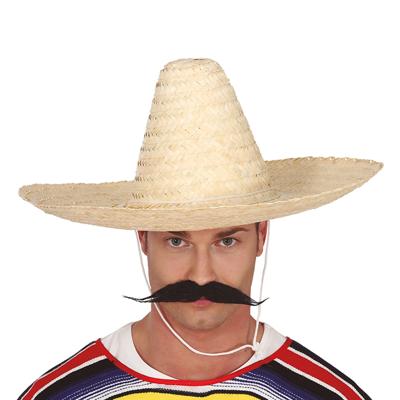 Fiesta Guirca Mexicaanse Sombrero - hoed voor heren - carnaval/verkleed accessoires - naturel