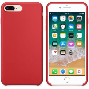 Hoogwaardige  Silicone Case / Cover / Hoes voor iPhone 8 Plus / 7 Plus Rood