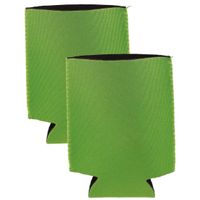 2x Stuks opvouwbare blikjeskoelers/ koel hoesjes lime groen