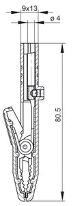 SKS Hirschmann AK 2 S Krokodillenklem Schroefklem, Steekaansluiting Rood